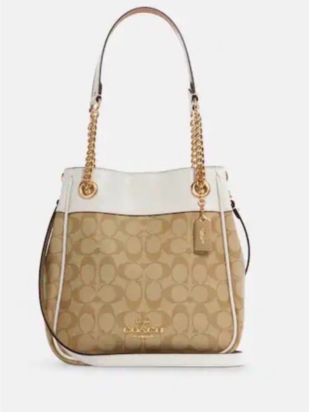 Coach Cammie Chain Bucket Bag in Signature Canvas (Style C8152)